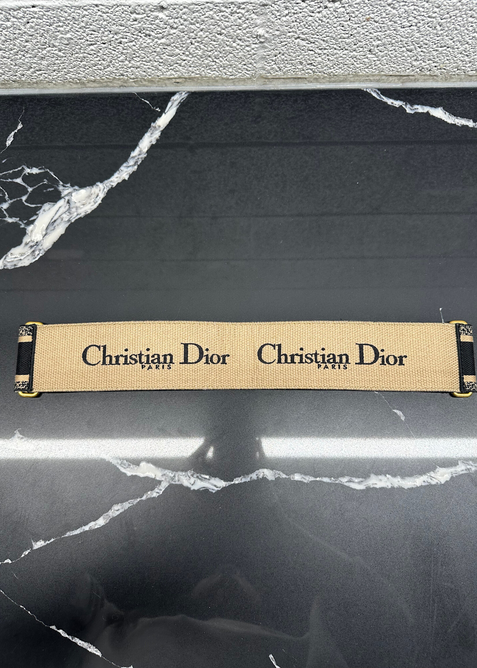 Dior Canvas/Leather Logo Belt 75cm (28"-30")