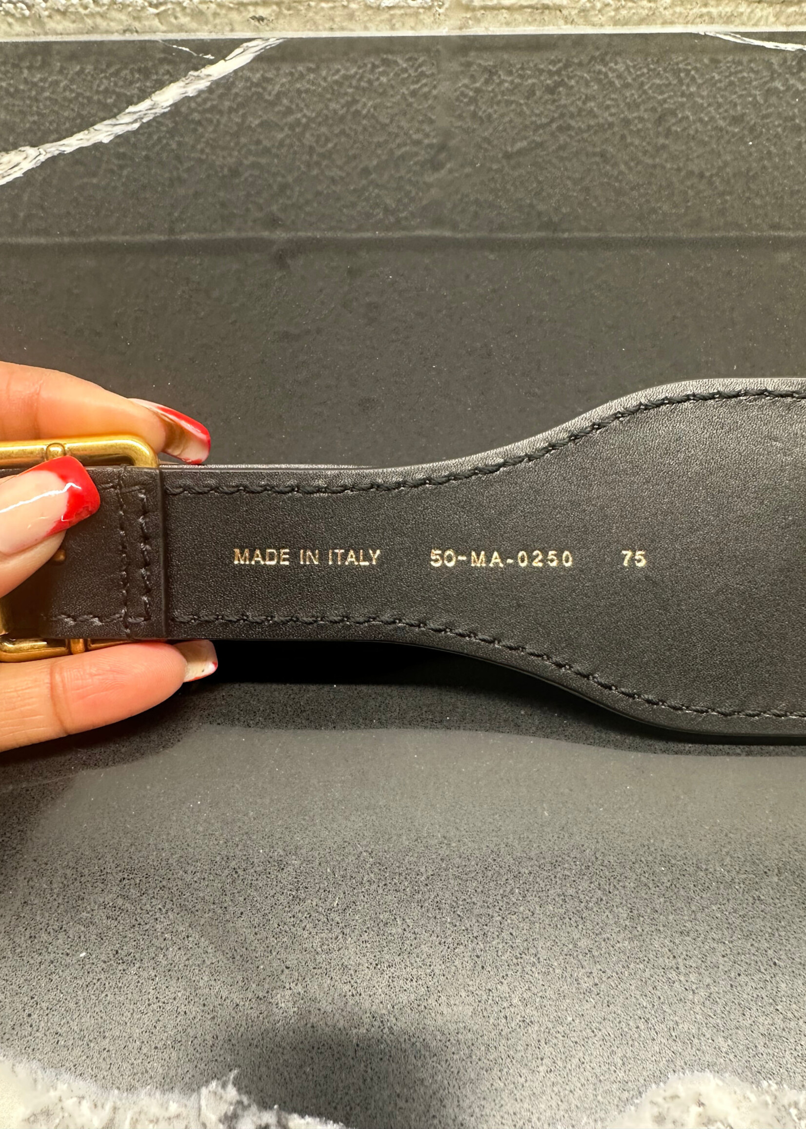 Dior Canvas/Leather Logo Belt 75cm (28"-30")