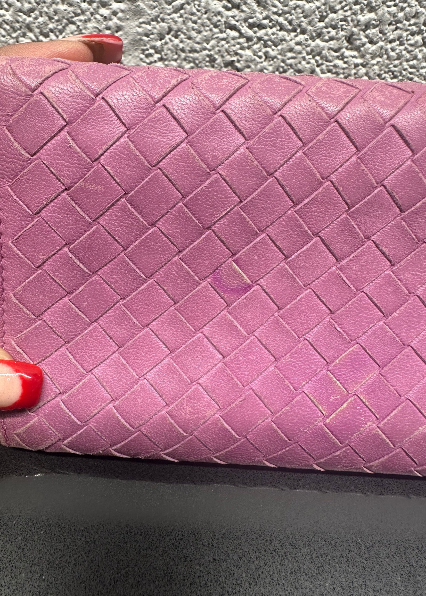 Bottega Veneta Purple Woven Wallet AS IS