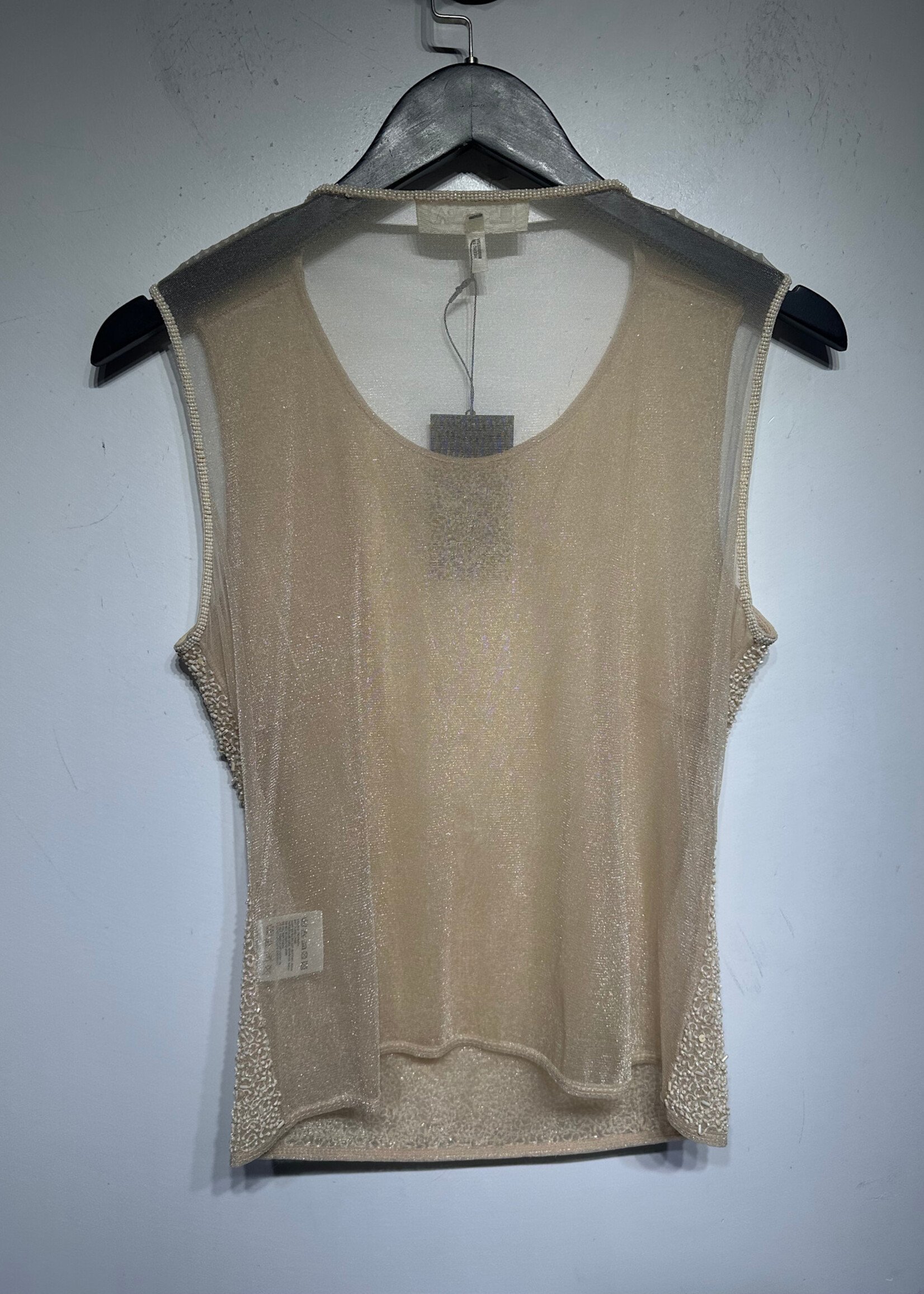 ESCADA WHITE SEQUIN TANK TOP M