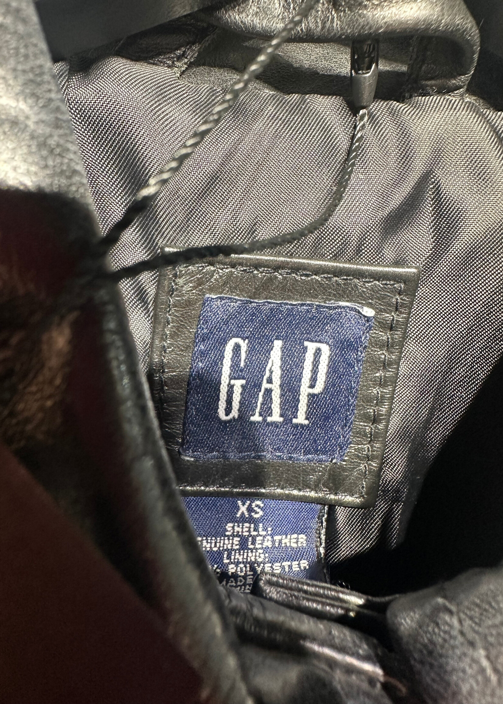 GAP FALL 00 LEATHER TRUCKER JACKET FEM XS