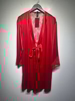 Victoria Secret Red Satin/Lace Robe M/L