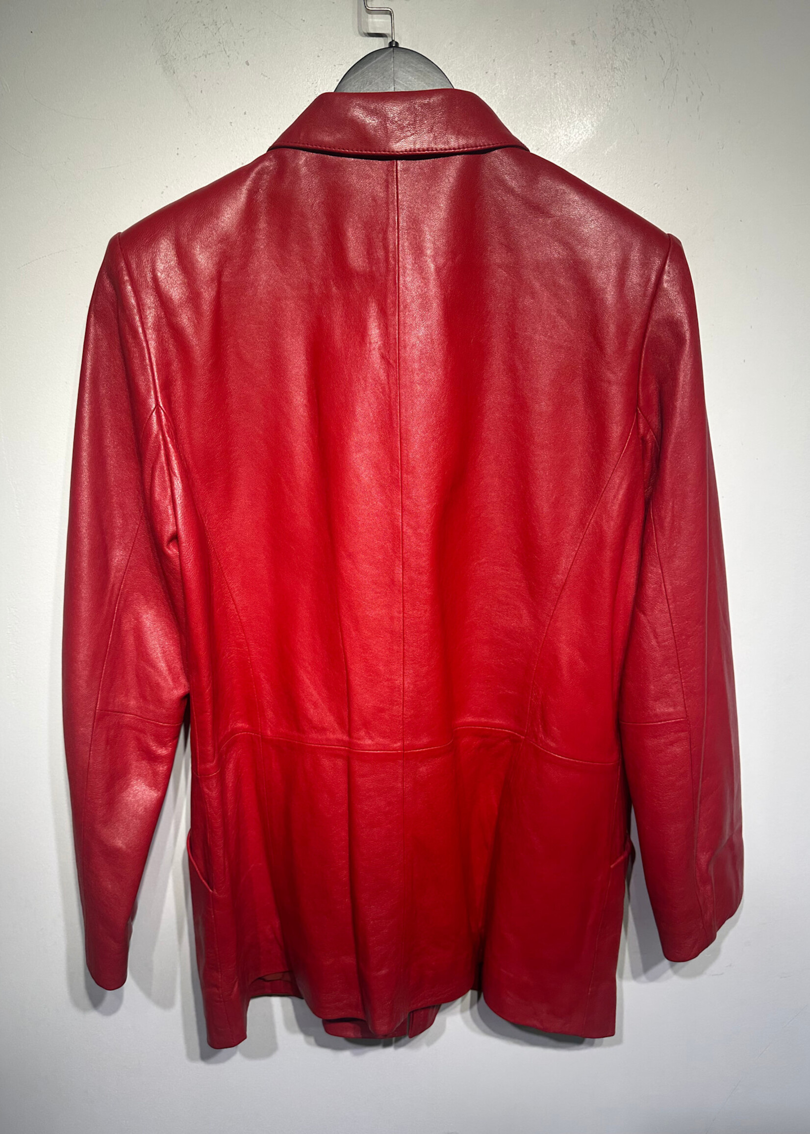 ALFANI RED LAMB LEATHER JACKET FEM S