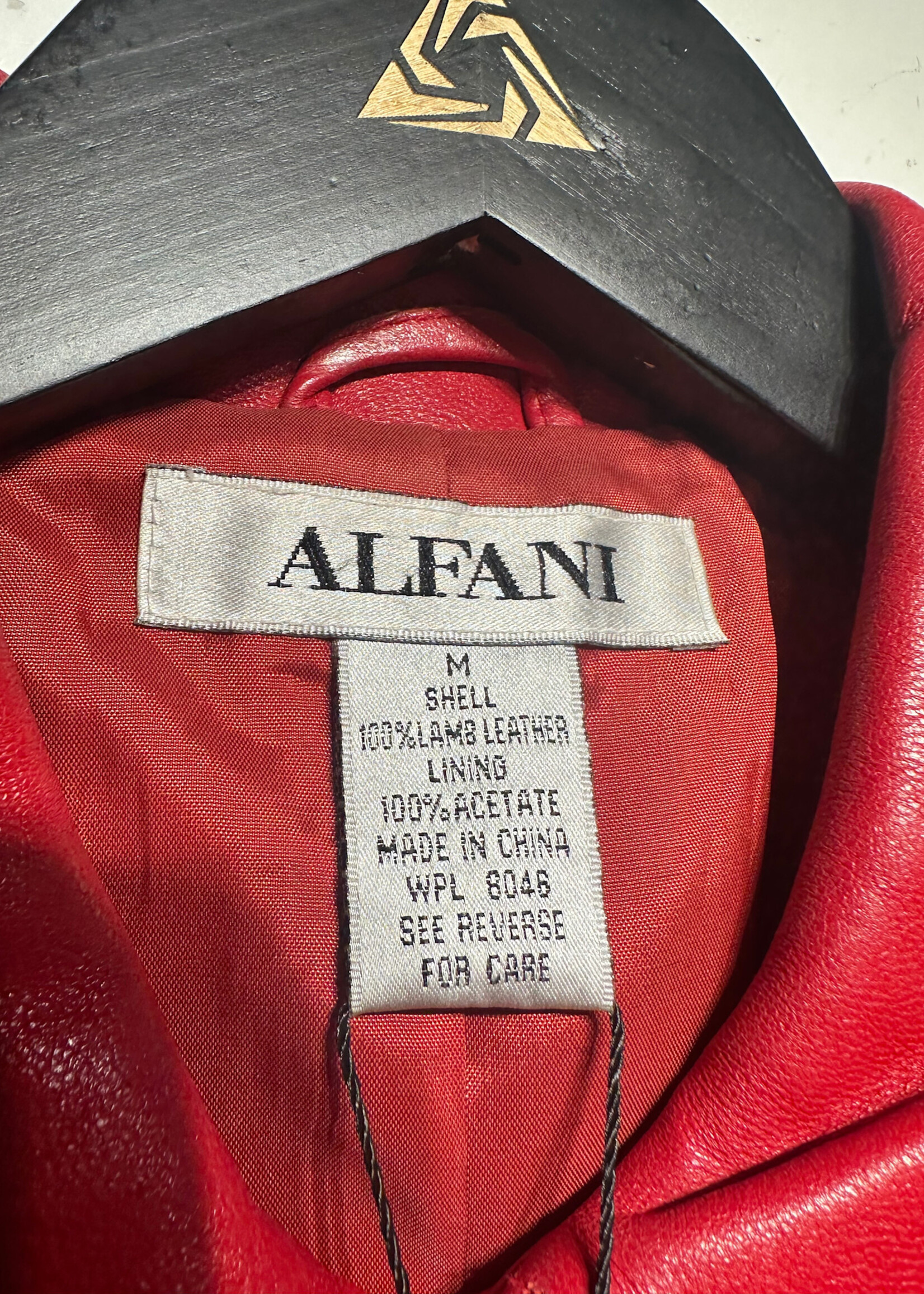 ALFANI RED LAMB LEATHER JACKET FEM S