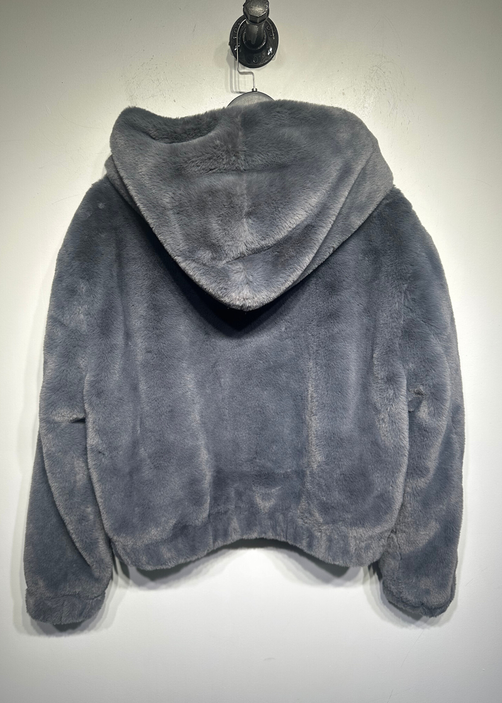 AVEC LES FILLES GREY FAUX FUR JACKET L