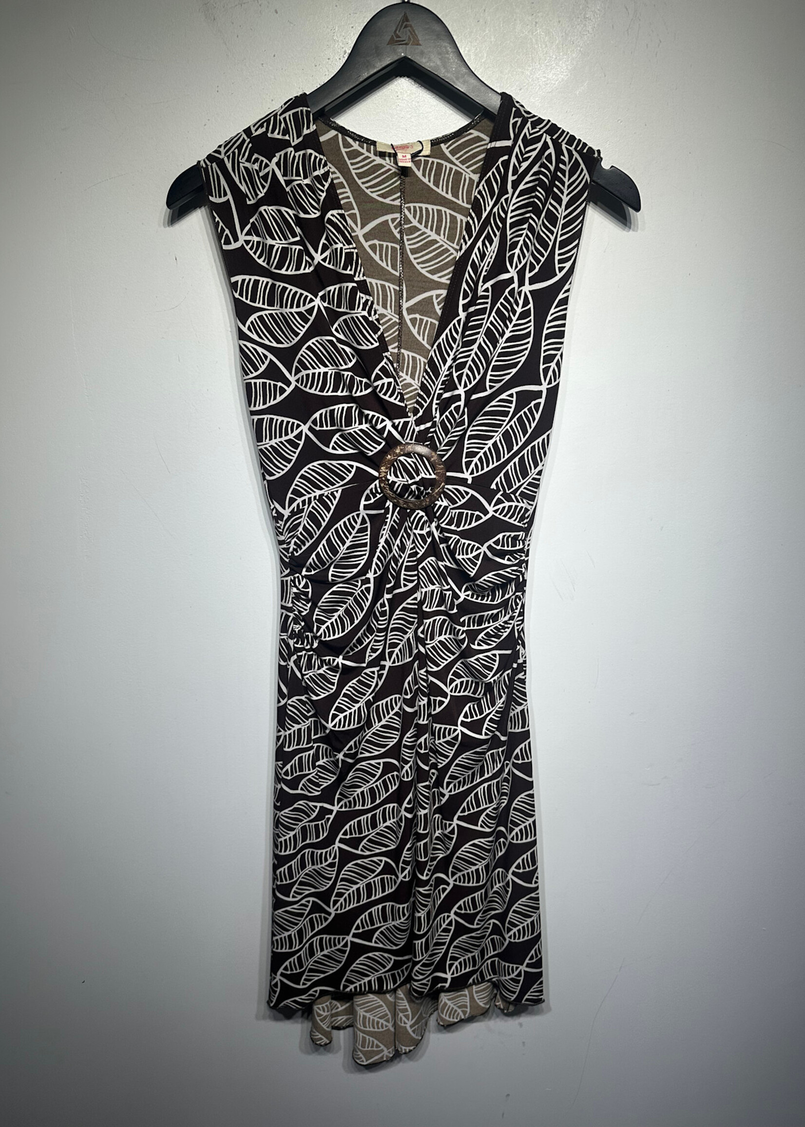 Candies Y2K Brown Leaf Pattern Dress M