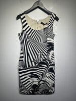 Versace White/Black Printed Dress Fits M/L