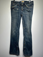 Antik Y2K Gold Paint Bootcut Jeans 26