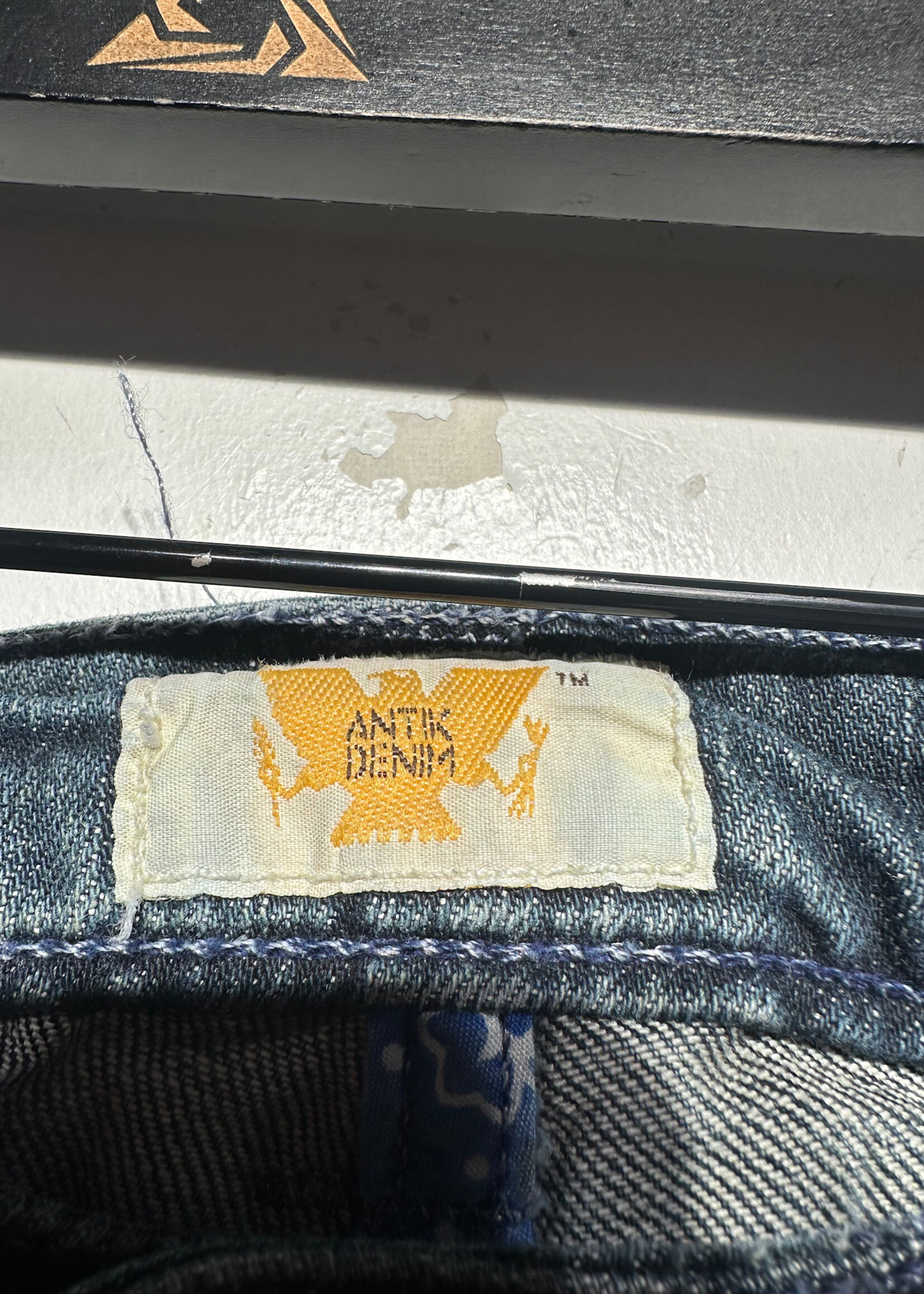Antik Y2K Gold Paint Bootcut Jeans 26