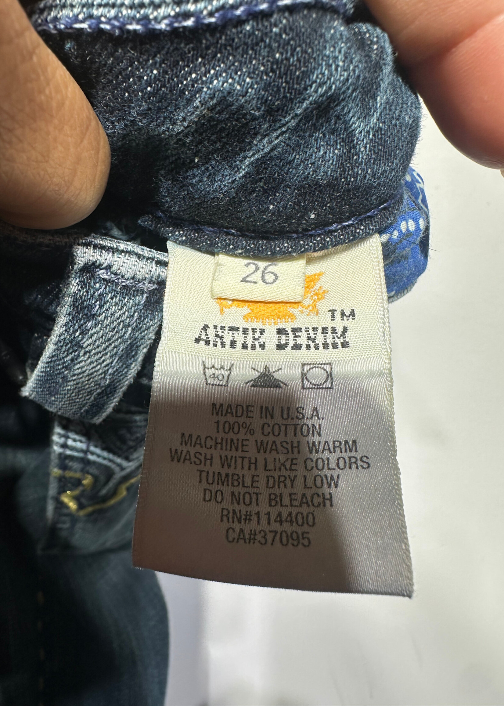 Antik Y2K Gold Paint Bootcut Jeans 26