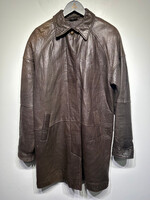 D'linea Vintage Brown Long Leather Coat M