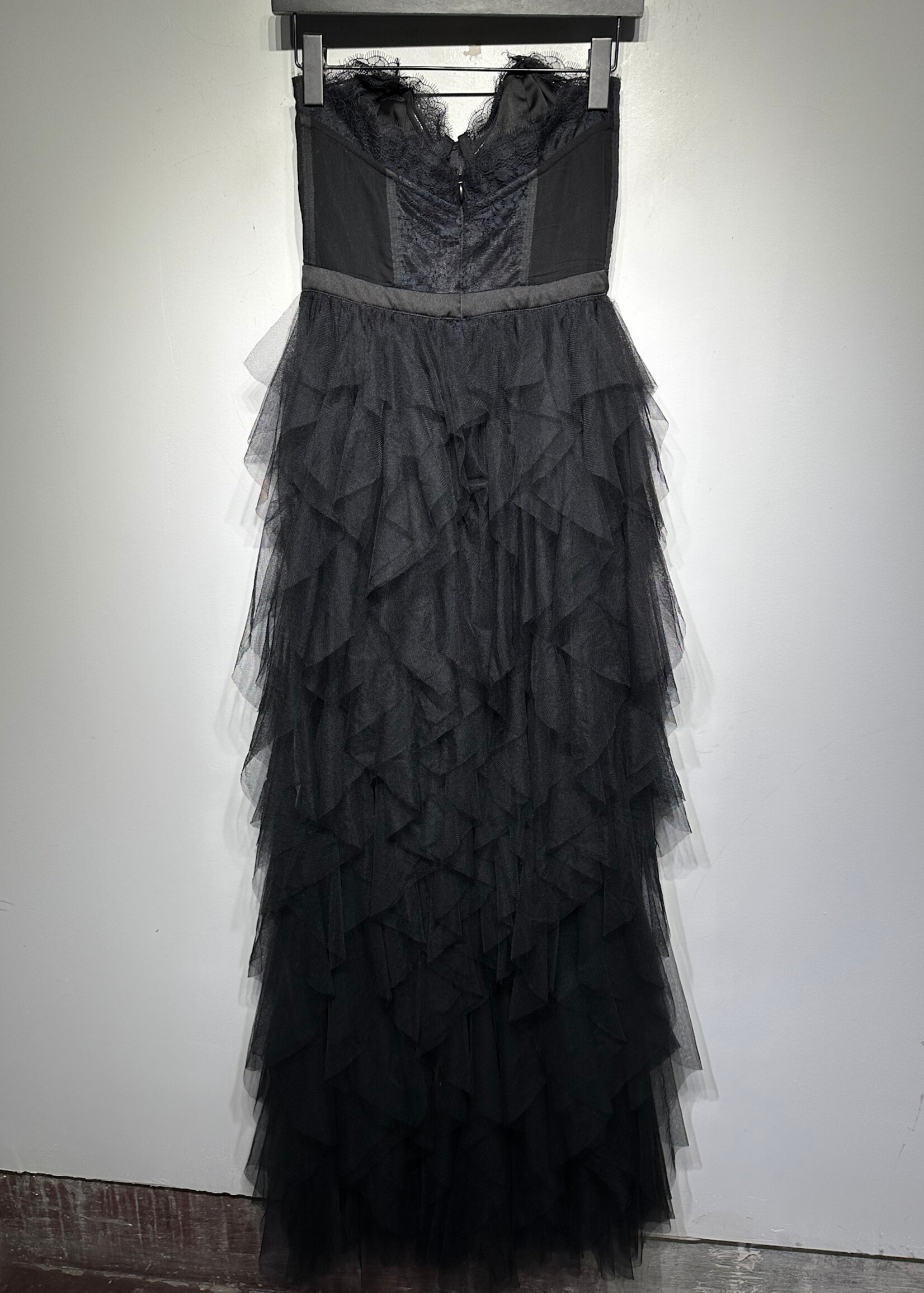 For Love & Lemons Black Tulle Corset Dress S
