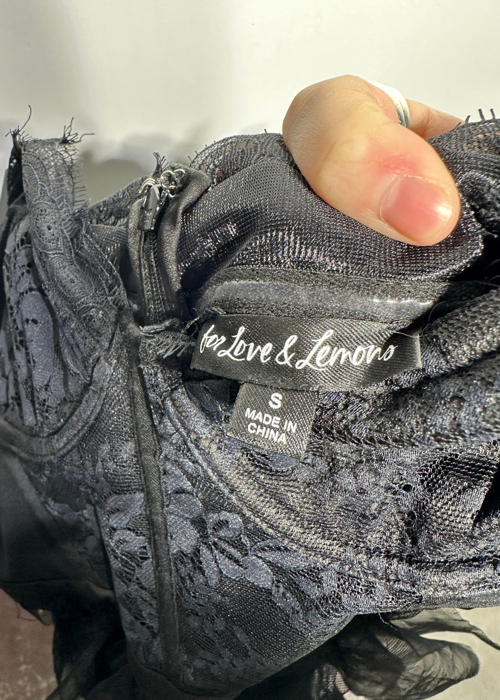 For Love & Lemons Black Tulle Corset Dress S