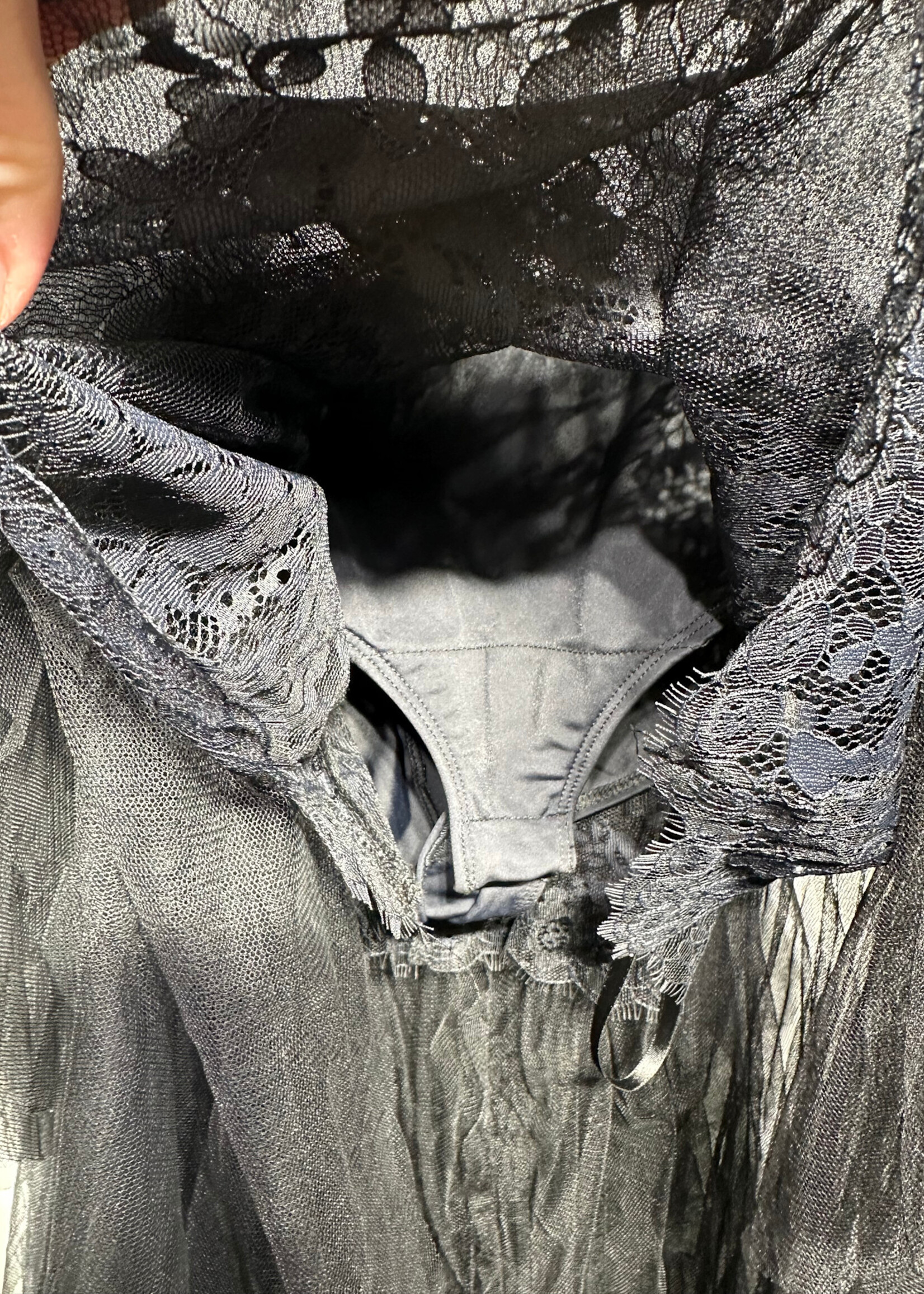 For Love & Lemons Black Tulle Corset Dress S