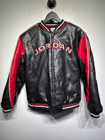 Jordan Y2K Red Black Faux Leather Bomber Fits S/M