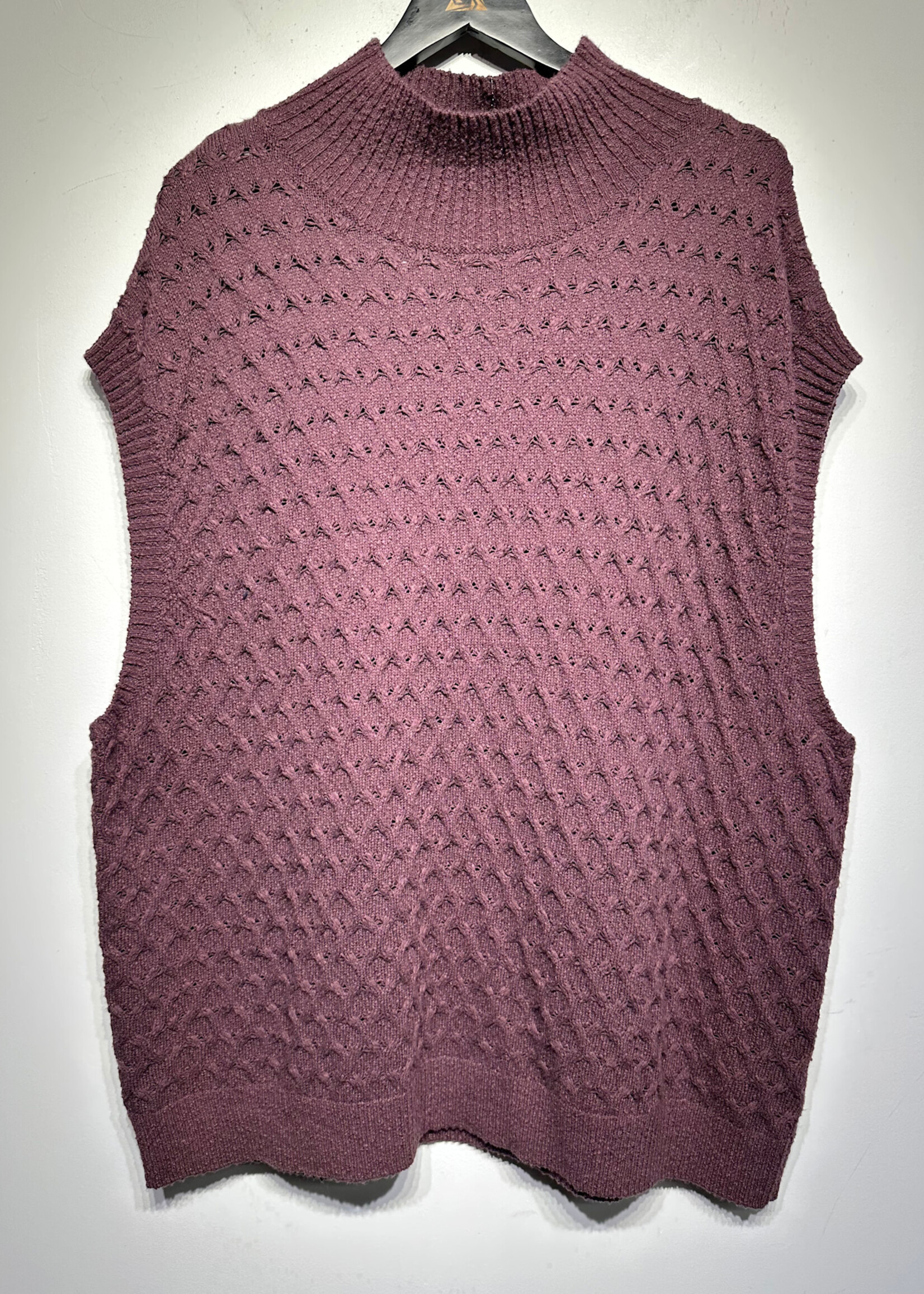 NWT Free People Maroon Oversized Sweater Vest L