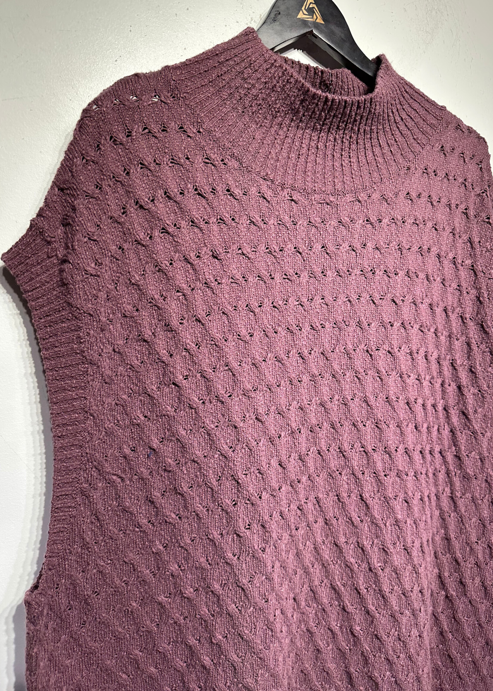 NWT Free People Maroon Oversized Sweater Vest L