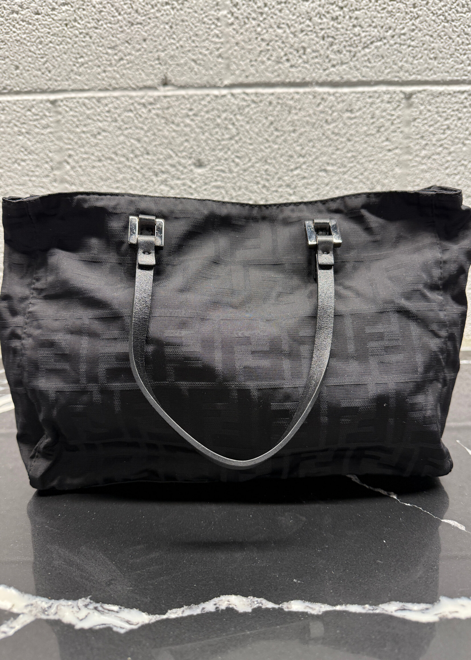 Fendi Zucca Black Canvas Tote