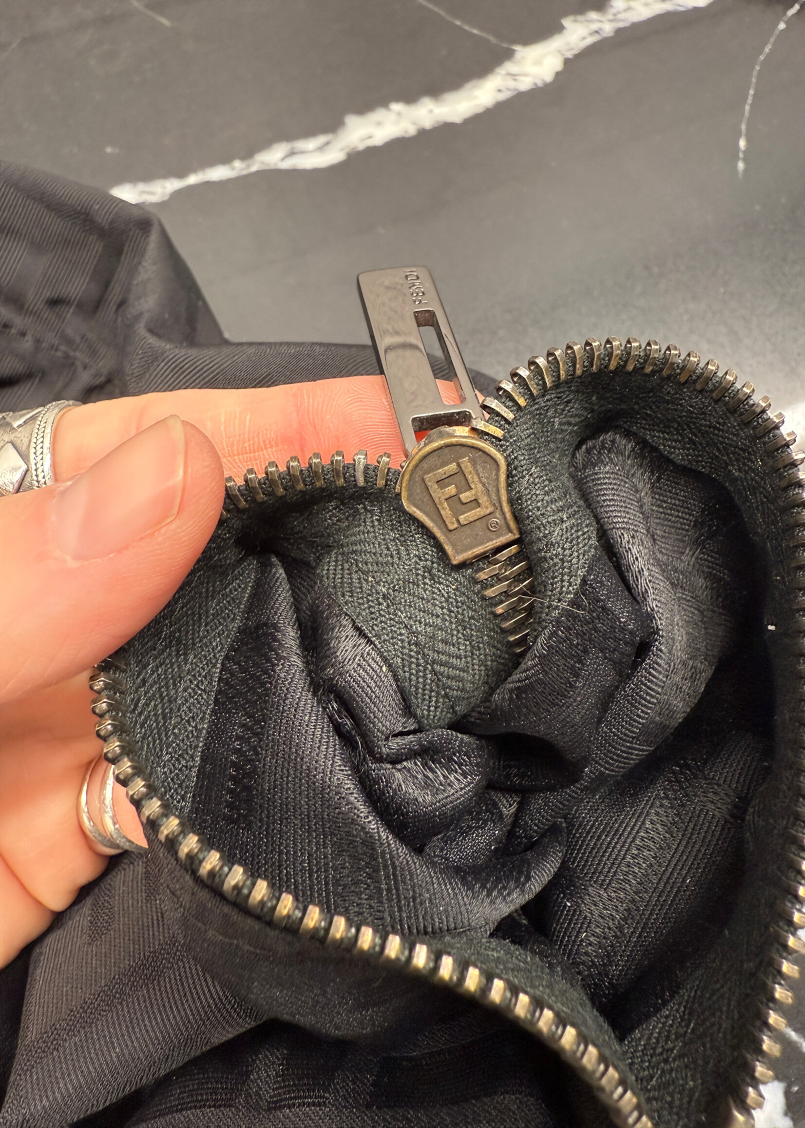 Fendi Zucca Black Canvas Tote