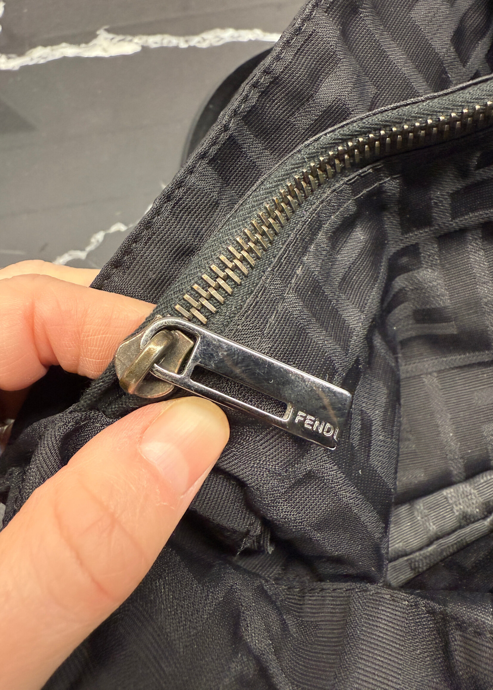 Fendi Zucca Black Canvas Tote