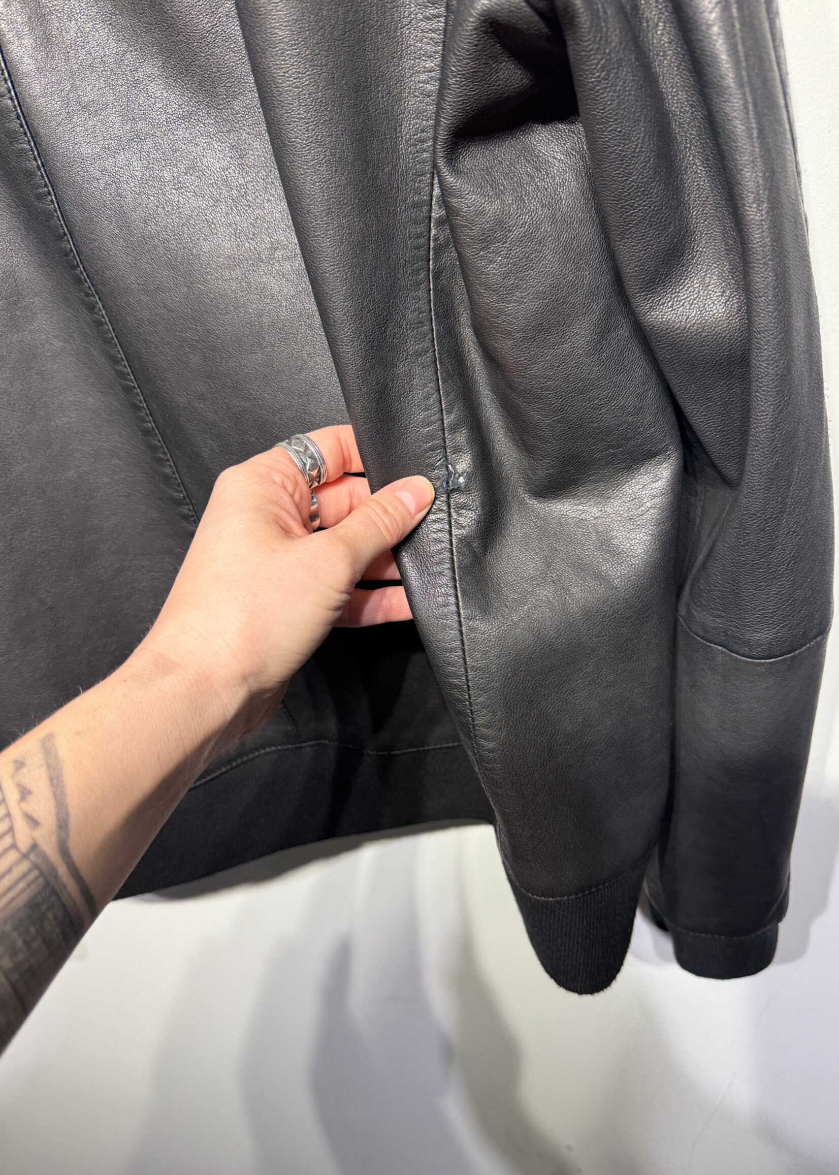 Allsaints Leather Z/U Jacket XL AS IS