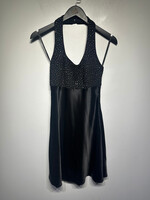 LA Glo Black Vintage Halter Dress S