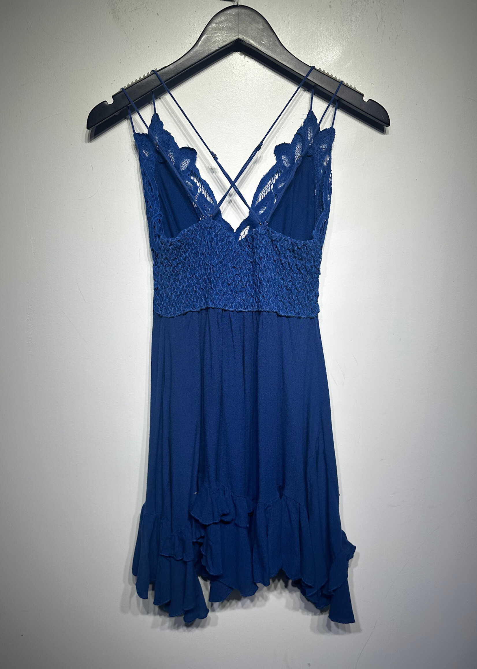 Free People Blue Flowy Mini Dress M