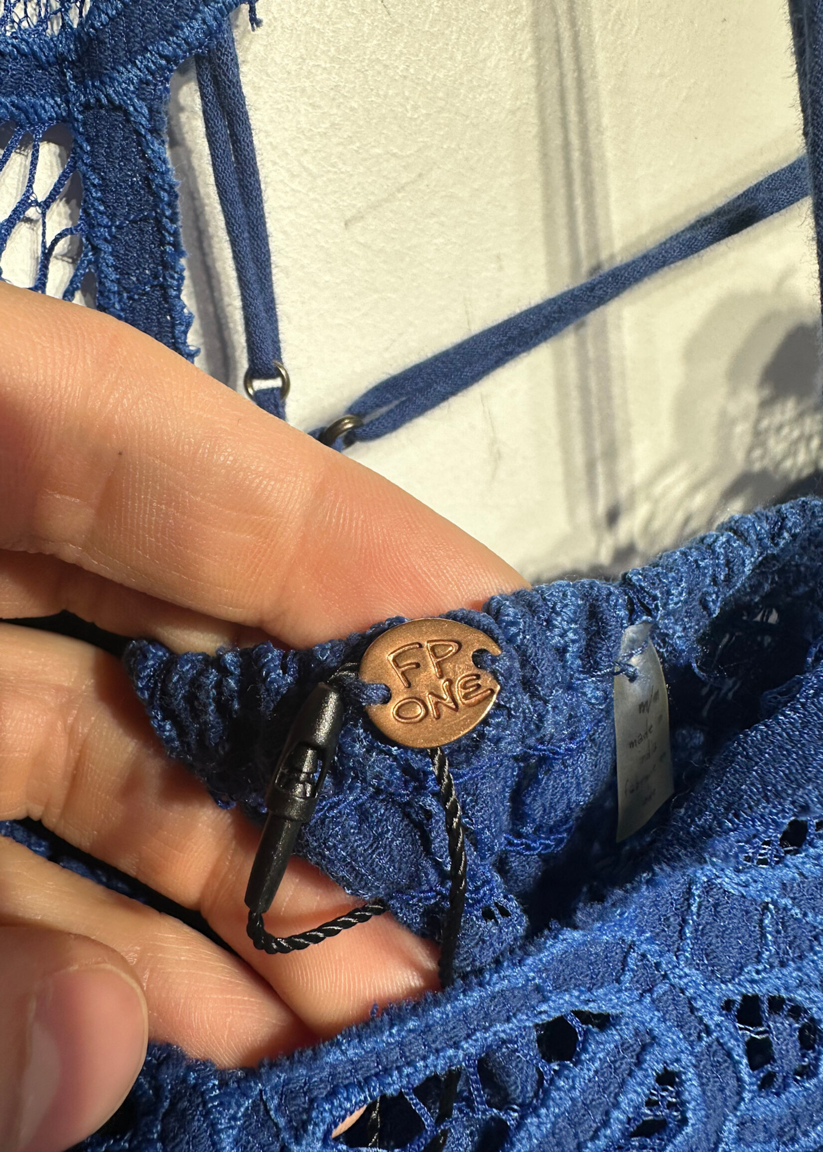 Free People Blue Flowy Mini Dress M