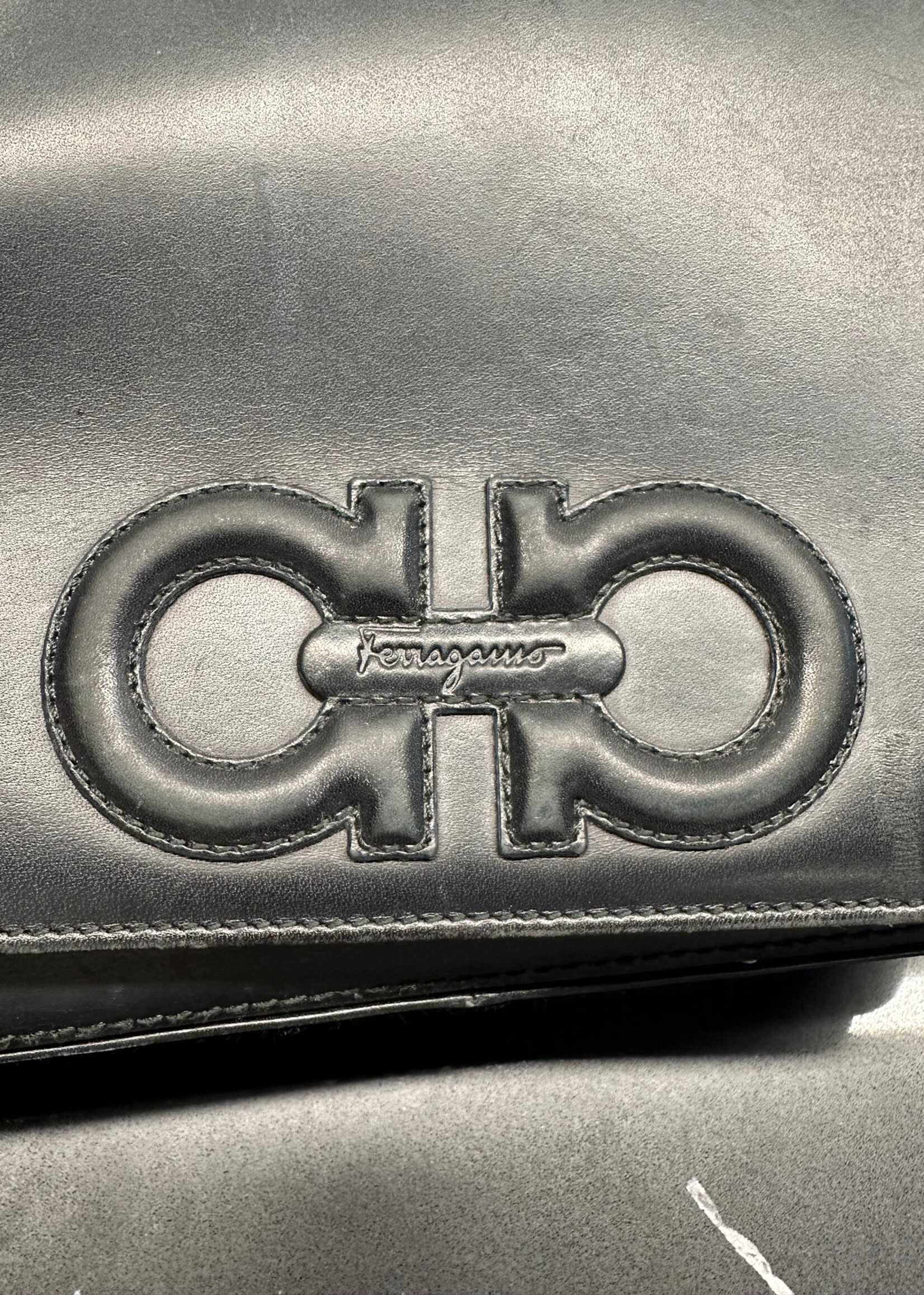 Ferragamo Vintage Leather Shoulder Bag AS IS