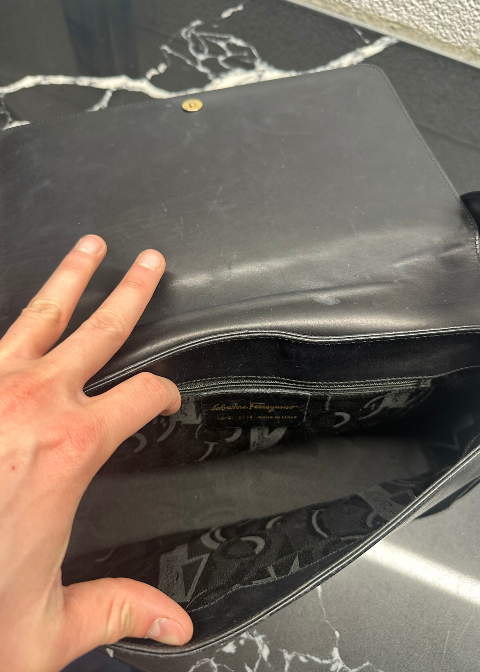 Ferragamo Vintage Leather Shoulder Bag AS IS