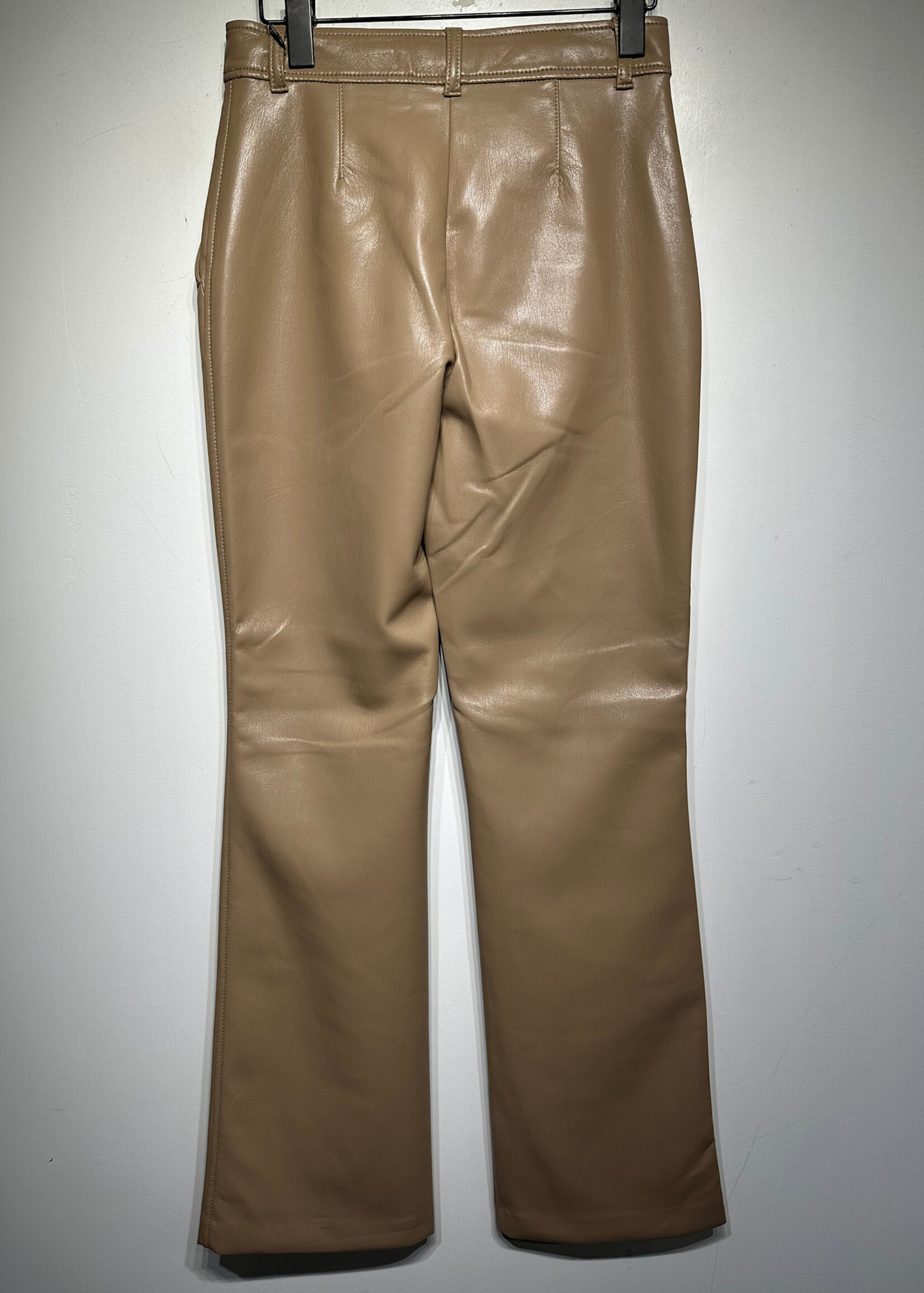 NWT Babaton Beige Faux Leather Pants Fem 26