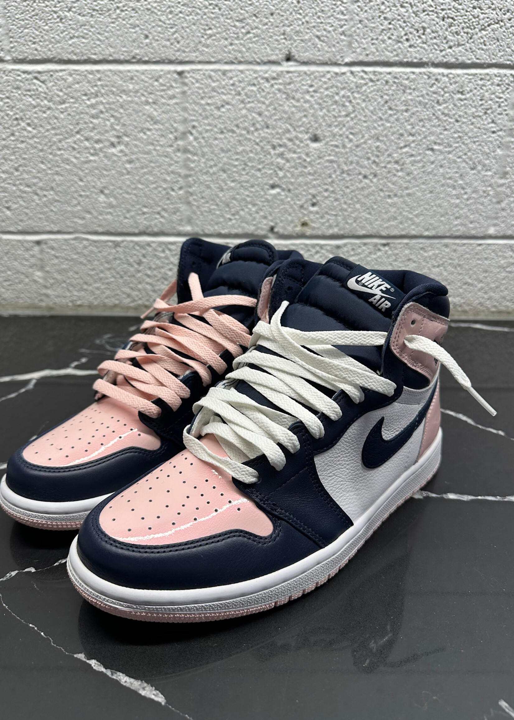 JORDAN 1 PINK NAVY SNEAKERS FEM 9.5/Masc 8