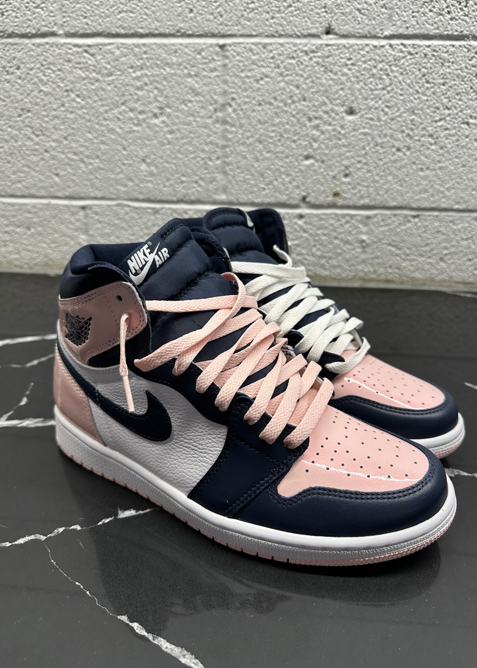 JORDAN 1 PINK NAVY SNEAKERS FEM 9.5/Masc 8