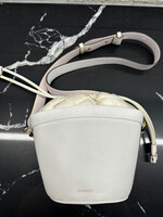 Moncler White Leather Bucket Crossbody