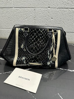 Brahmin Black Reptile Skin Purse