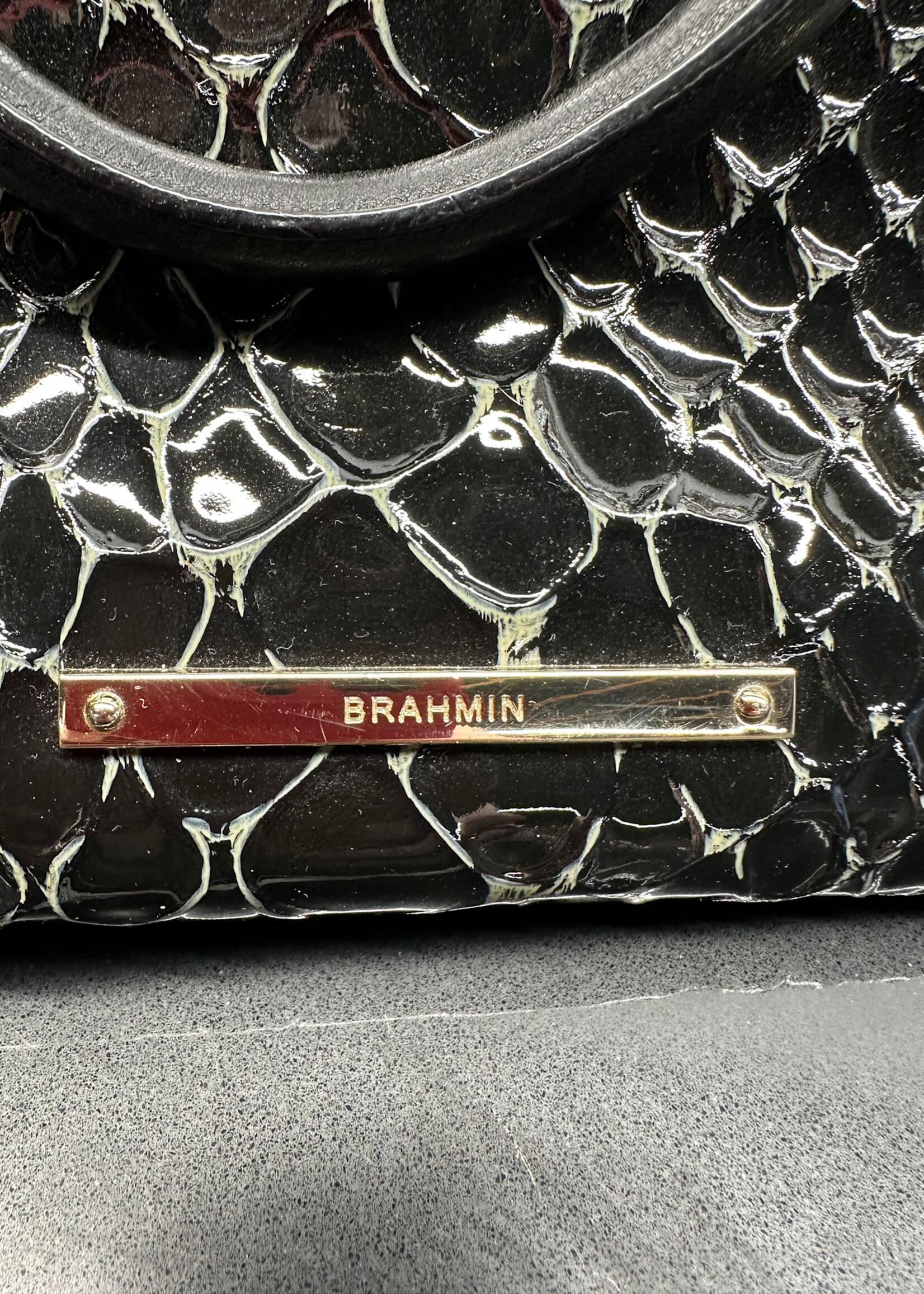 Brahmin Black Reptile Skin Purse