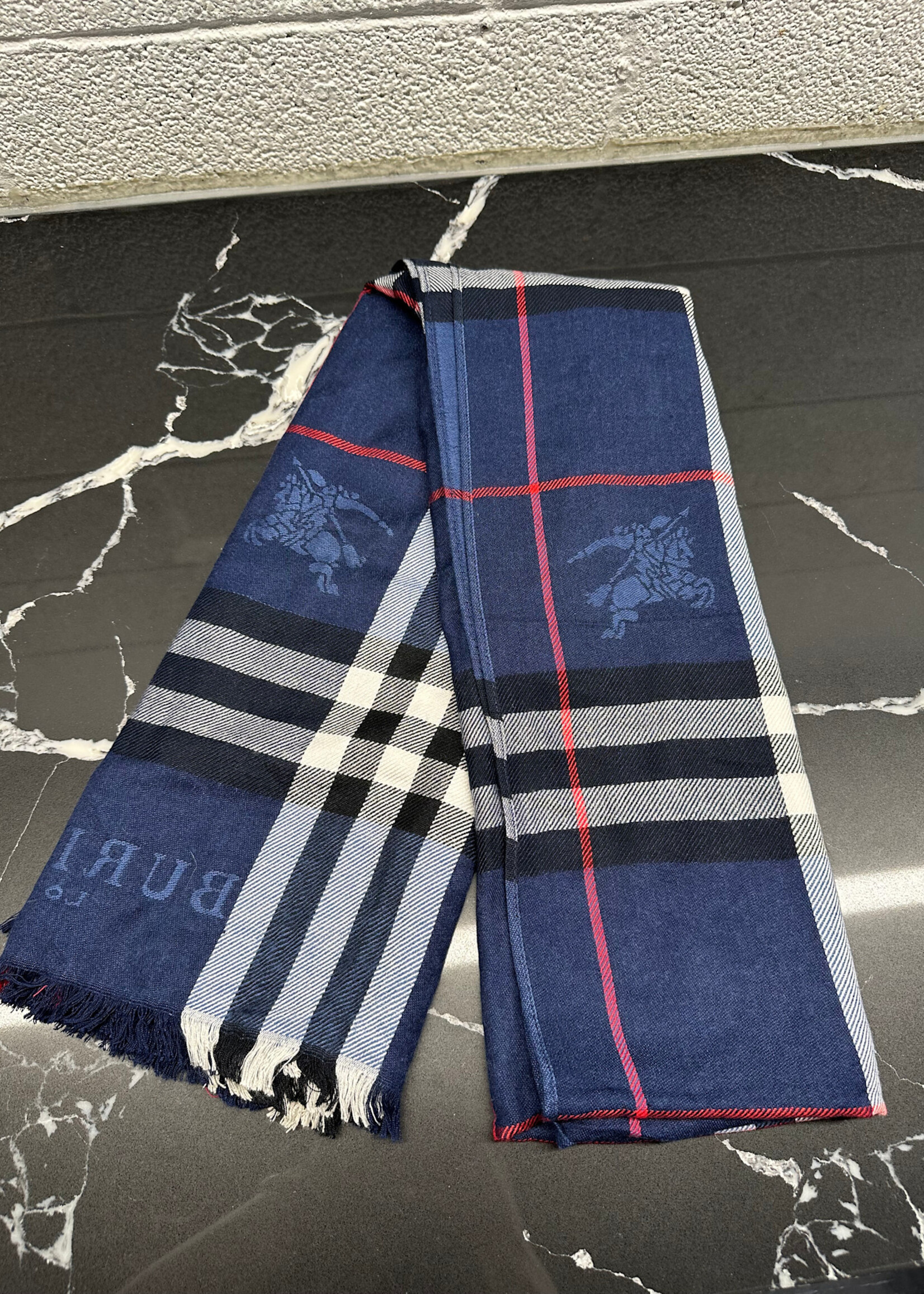 Burberry Blue Plaid Scarf