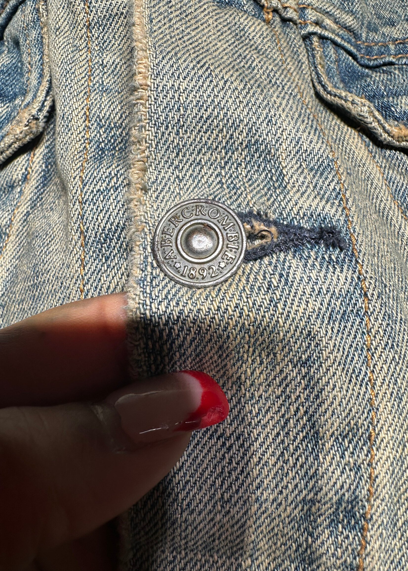 Abercrombie Distressed Sandwash Jean Jacket M/L