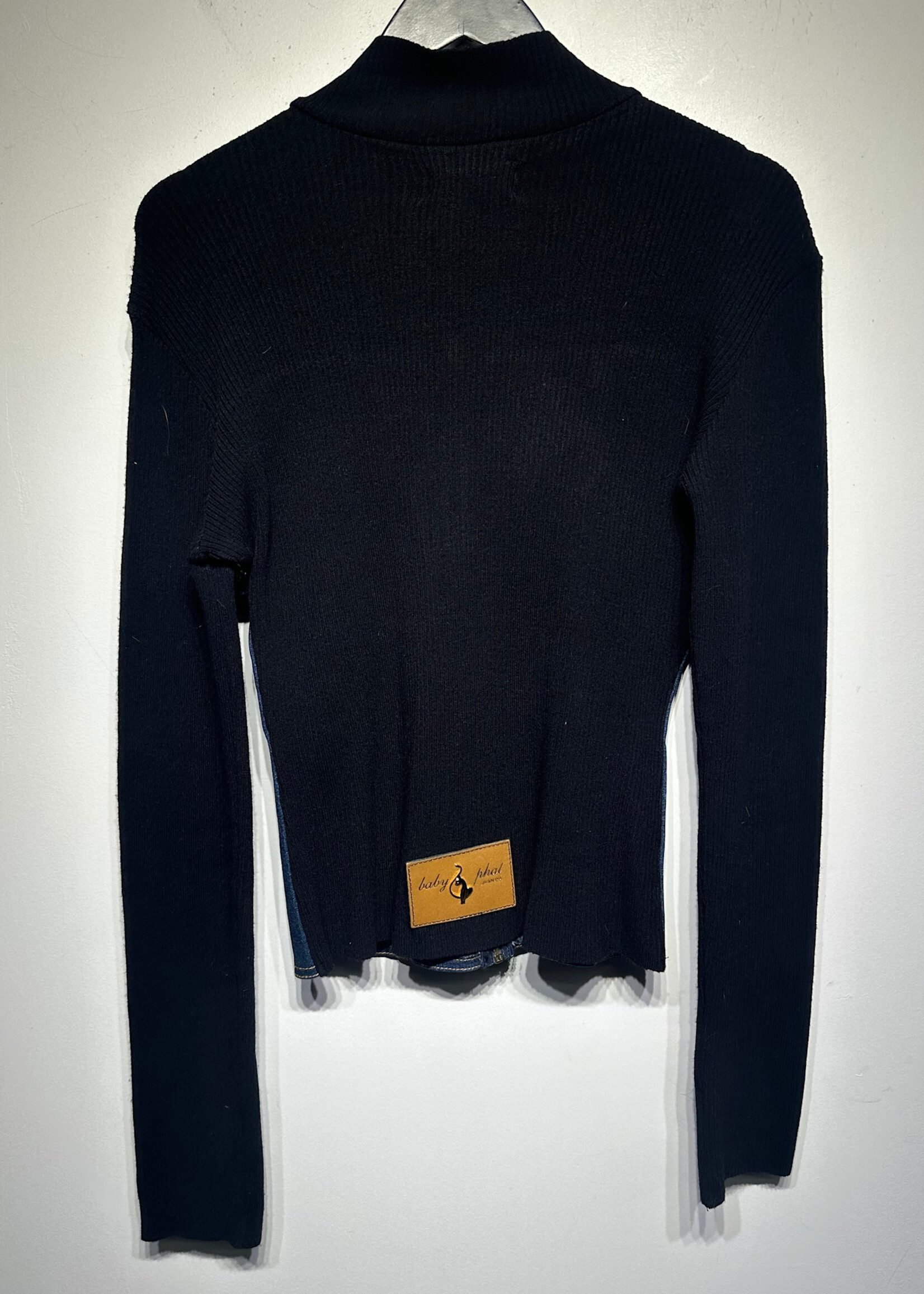 BABYPHAT DENIM RIBBED LS TOP L