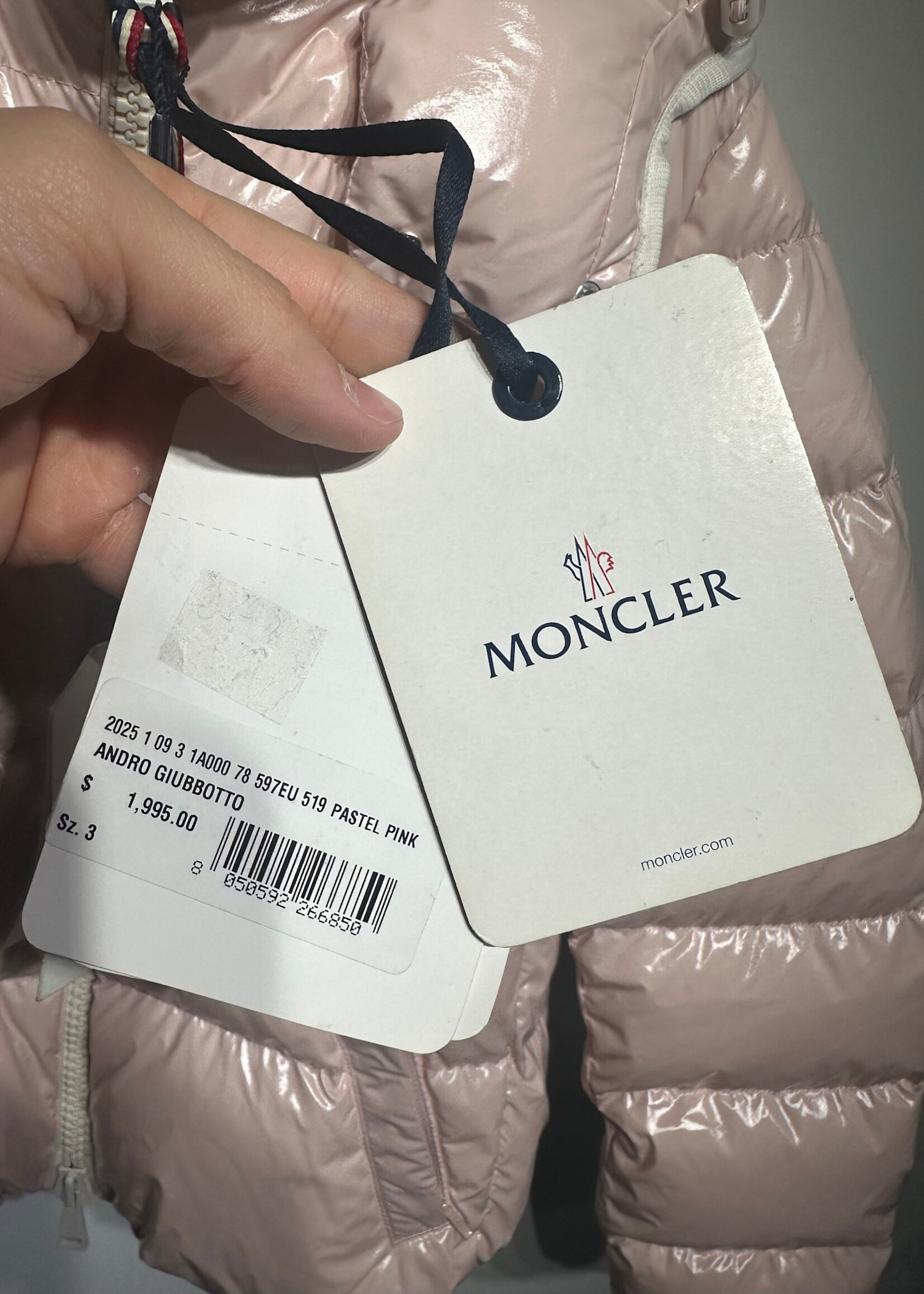 Moncler Pink Andro Giubbotto Puffer M/L