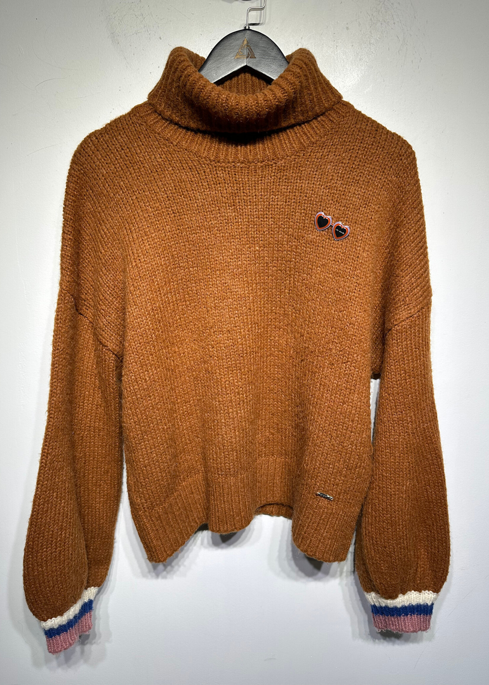 Ted Baker Orange Turtleneck Knit Sweater XL