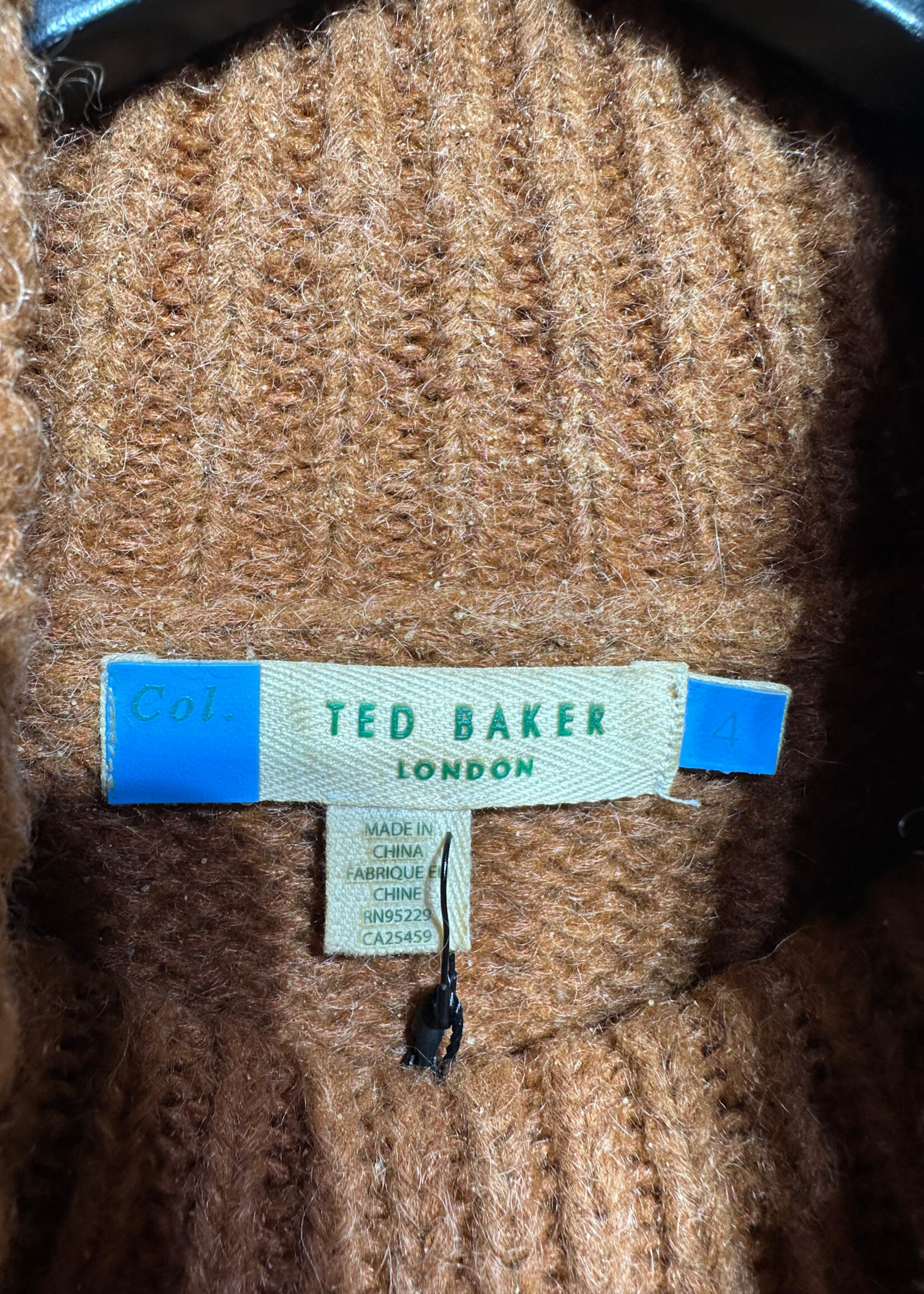 Ted Baker Orange Turtleneck Knit Sweater XL