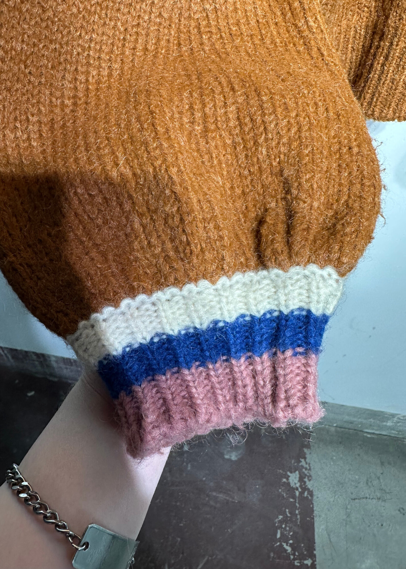 Ted Baker Orange Turtleneck Knit Sweater XL