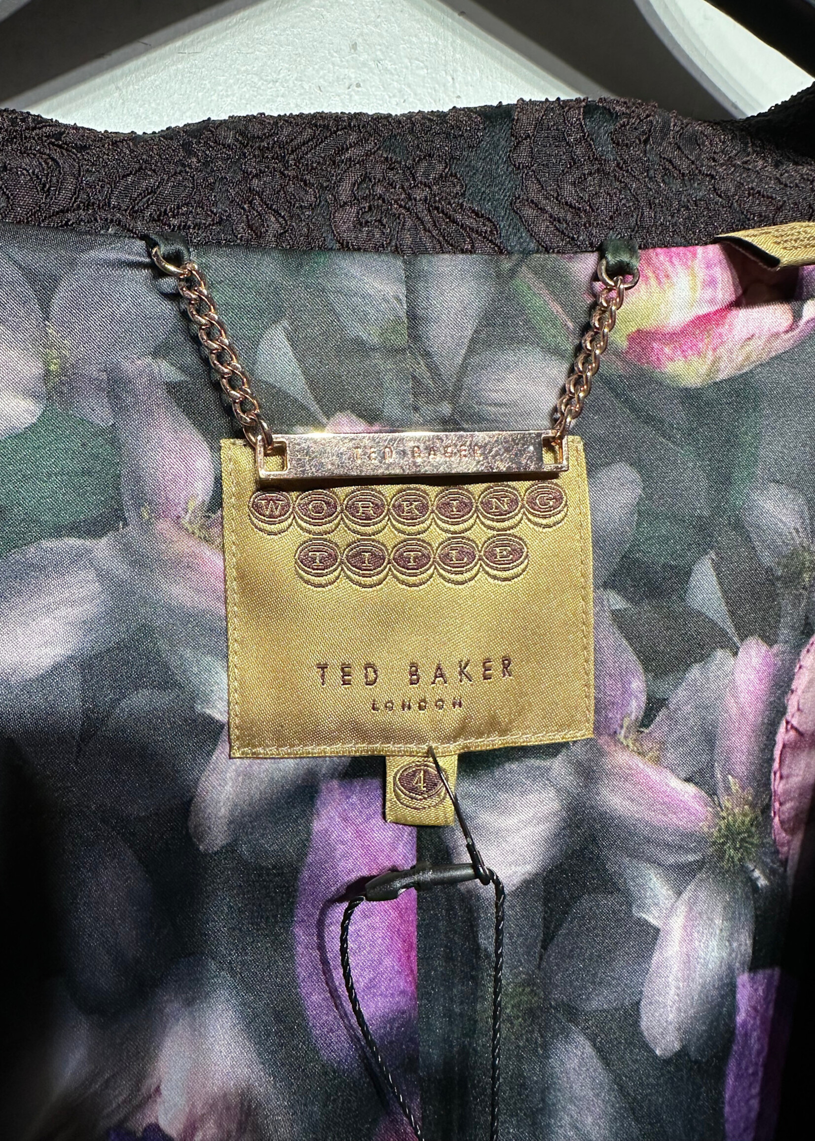 Ted Baker Dark Brownish Red Lace Blazer Fem L