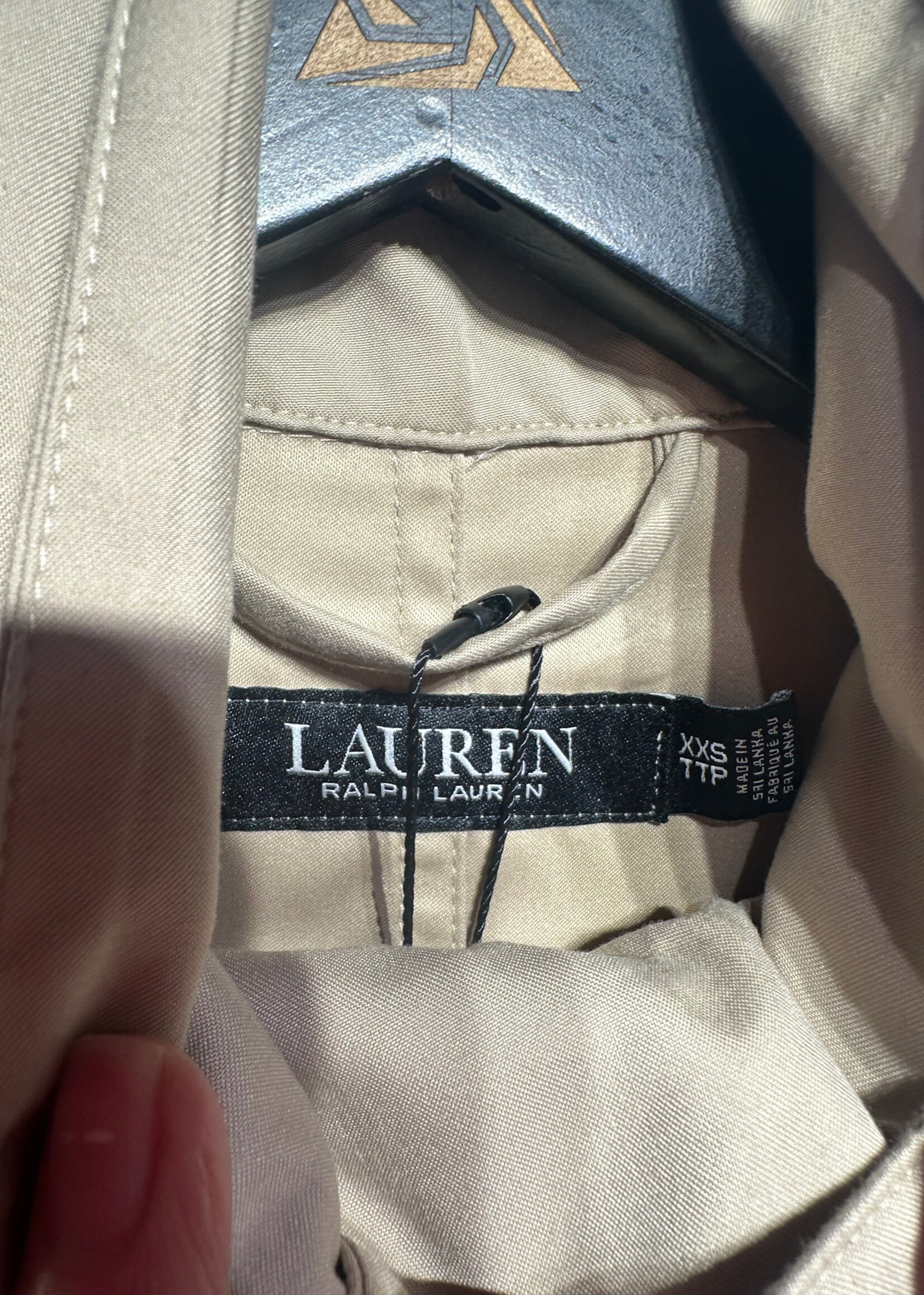Lauren RL Black Label Tan Nylon Coat Fem XXS