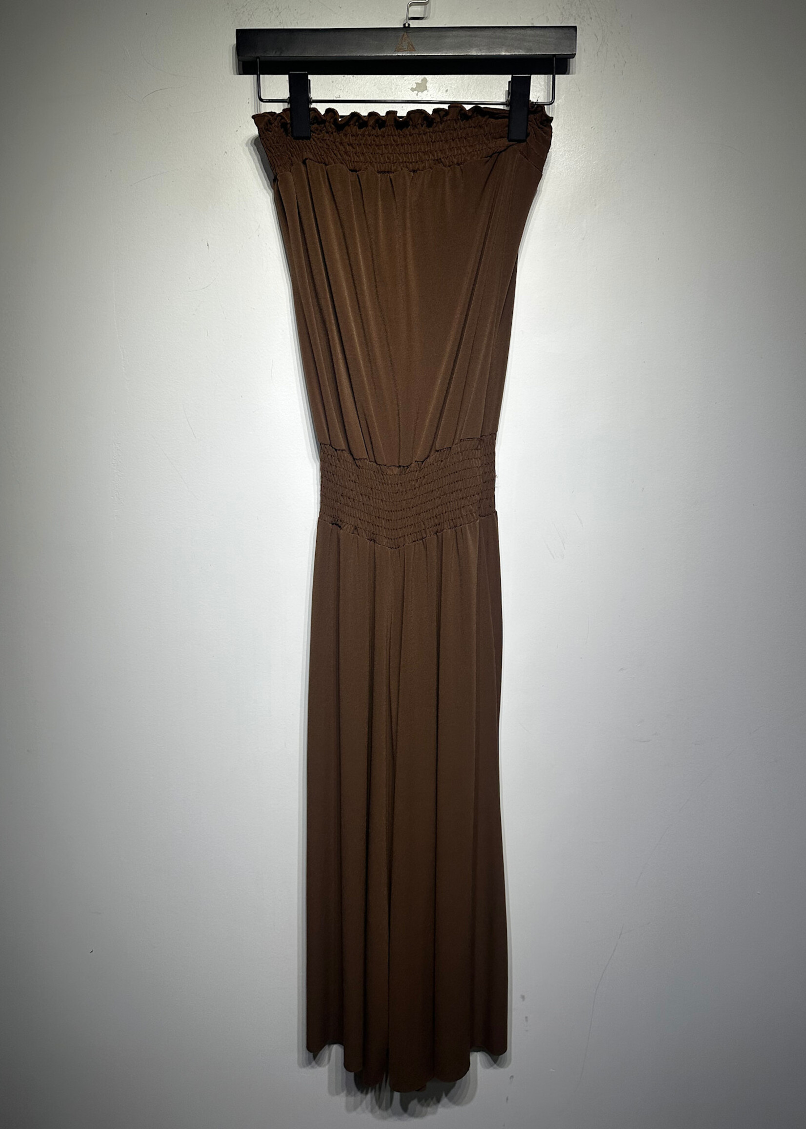 Wet Seal Y2K Brown Strapless Maxi Dress M