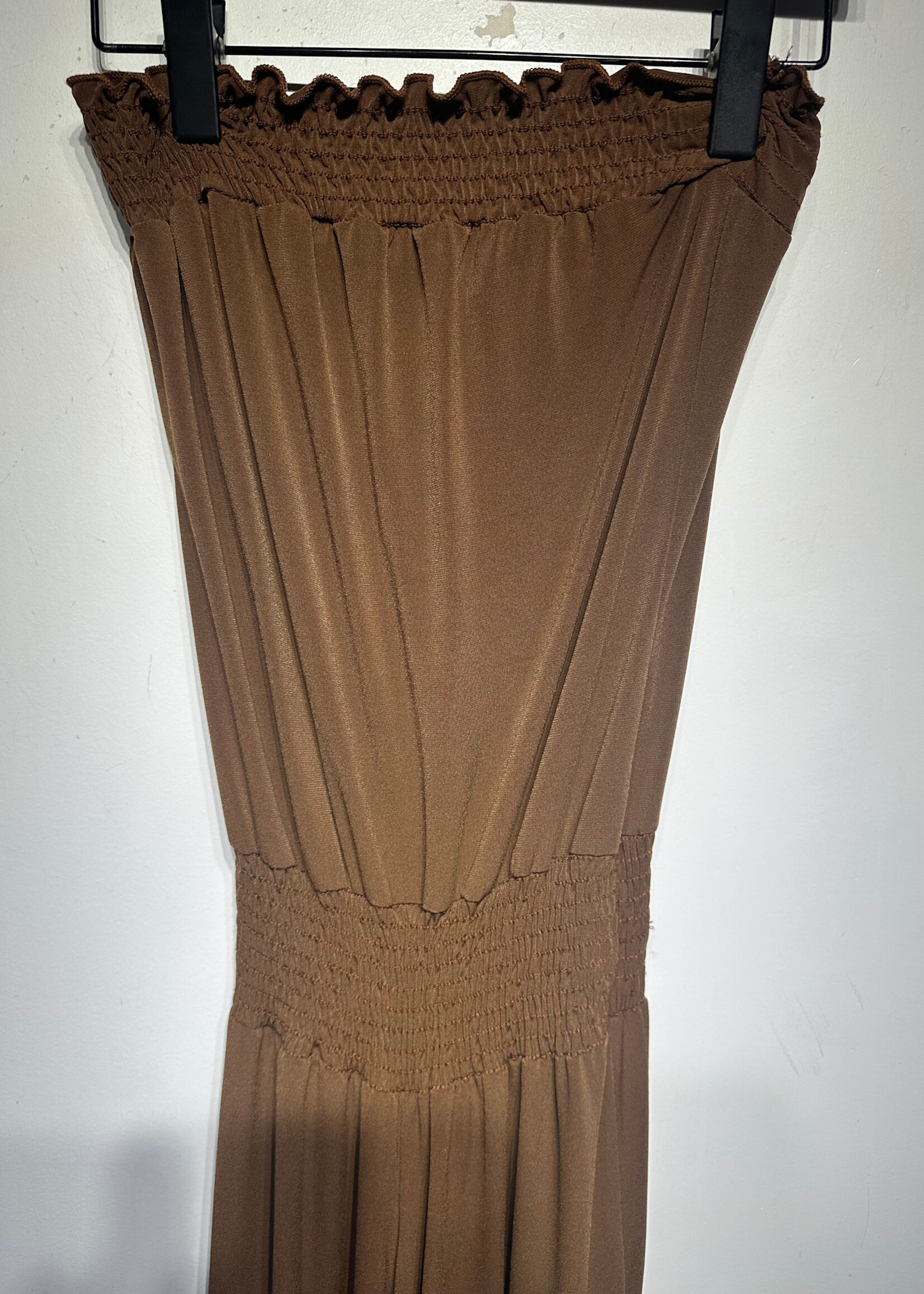 Wet Seal Y2K Brown Strapless Maxi Dress M