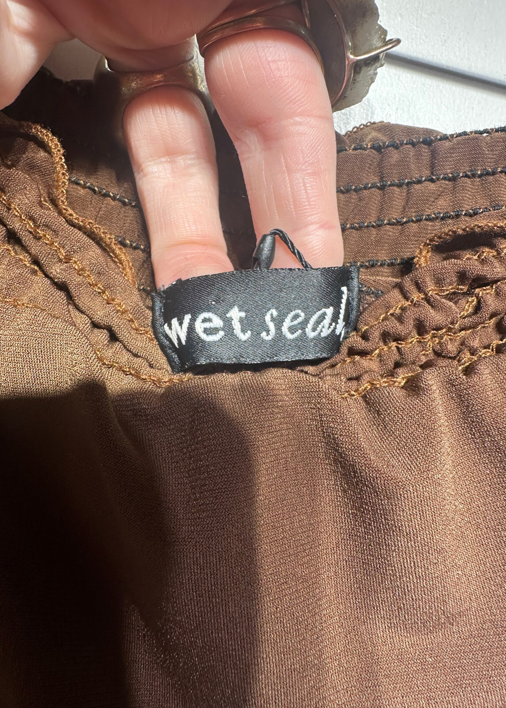 Wet Seal Y2K Brown Strapless Maxi Dress M