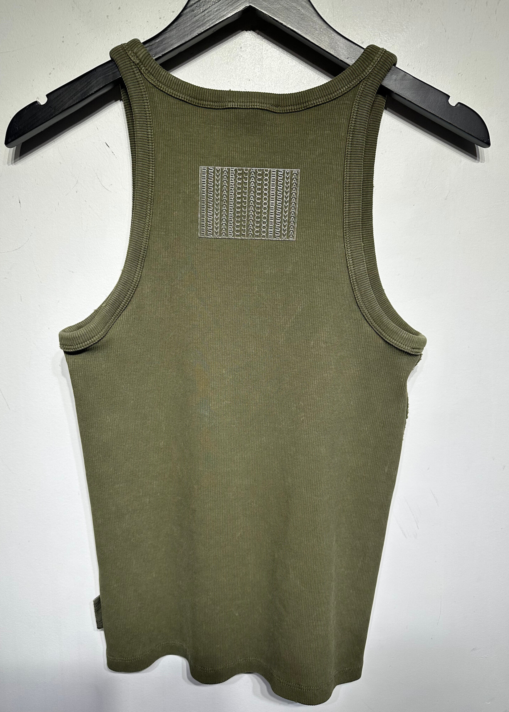 Marc Jacobs Olive Green Rubber Logo Tank Fem L