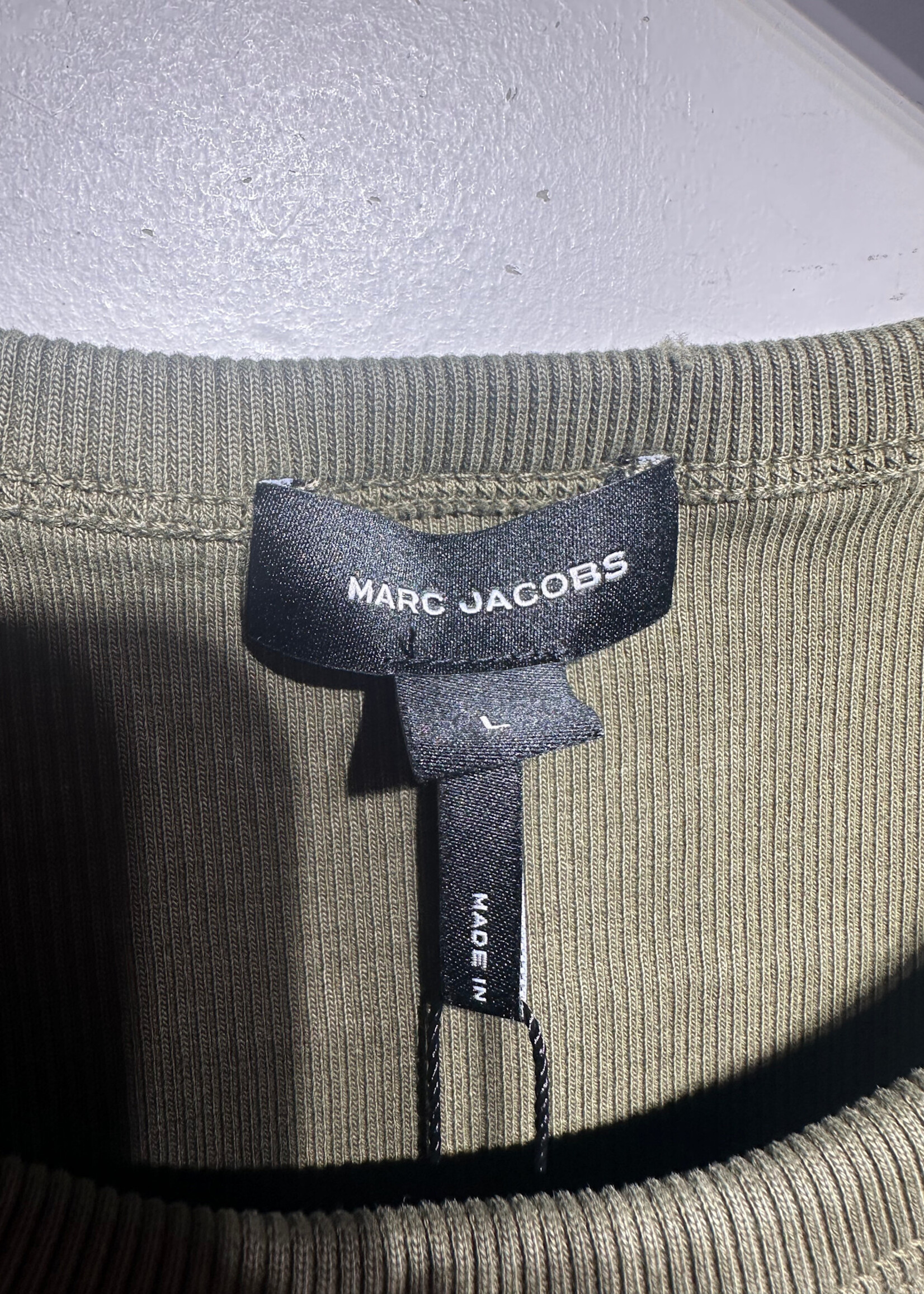 Marc Jacobs Olive Green Rubber Logo Tank Fem L
